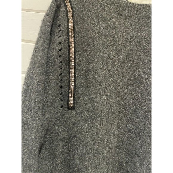 One Grey Day mercerized yak Wool Sweater metal ascent Sz M Anthropologie gray - Picture 3 of 15